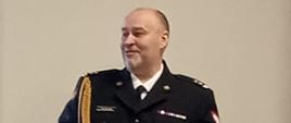 przemawia Z-ca Komendanta Powiatowego PSP w Żninie mgr. inż. poż. Piotr Bełcikowski