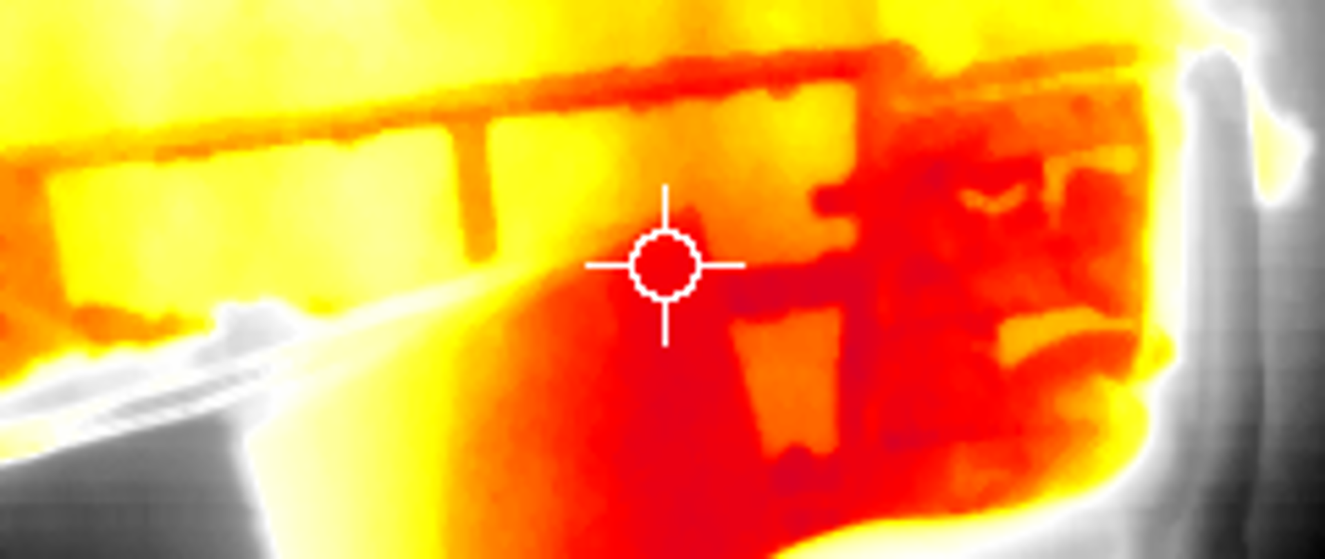 Widok z ekranu kamery termowizyjnej 