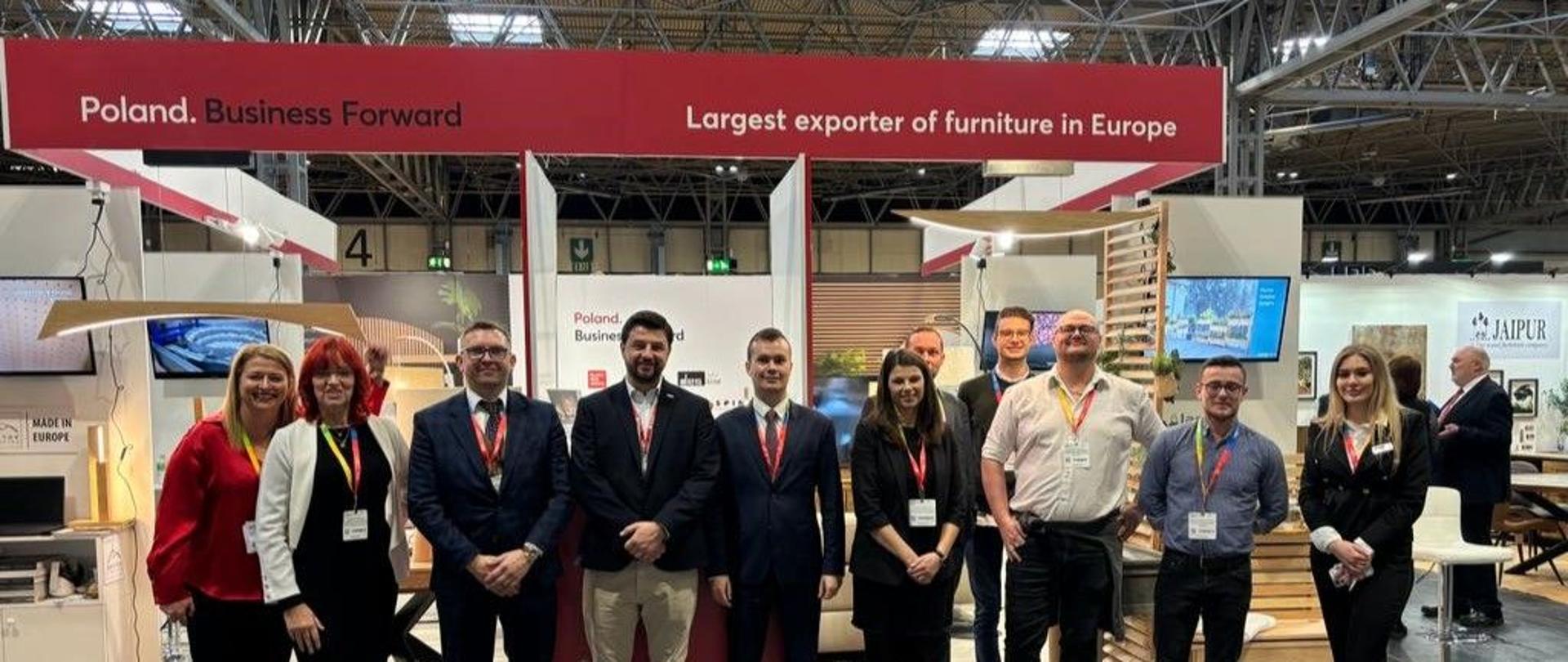 Polish national stand at the January Furniture Show 2024 in Birmingham.