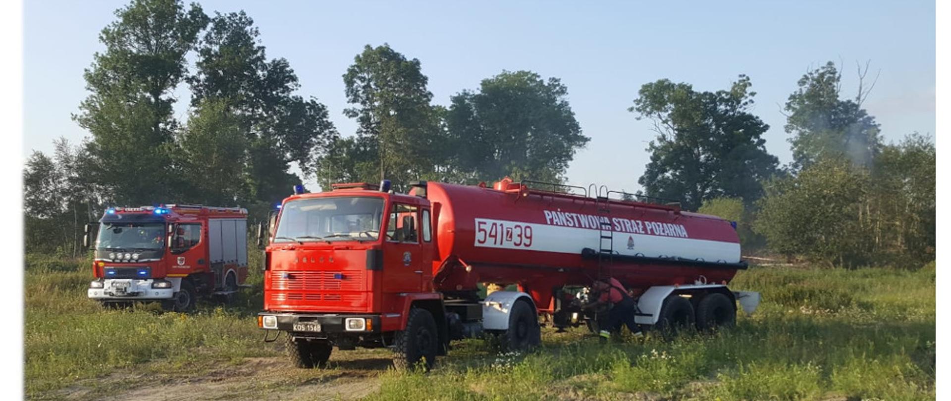 Pożar torfu oraz pyłu drzewnego w miejscowości Trzcinno