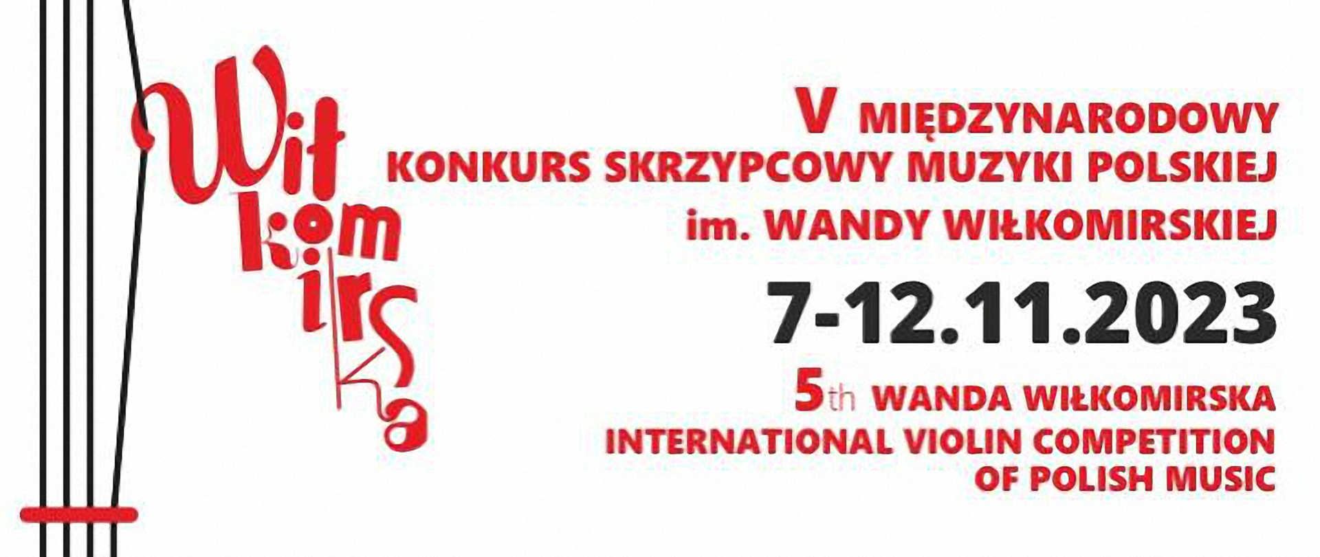 baner - na białym tle logo konkursu i czerwone litery przedstawiające dane konkursu