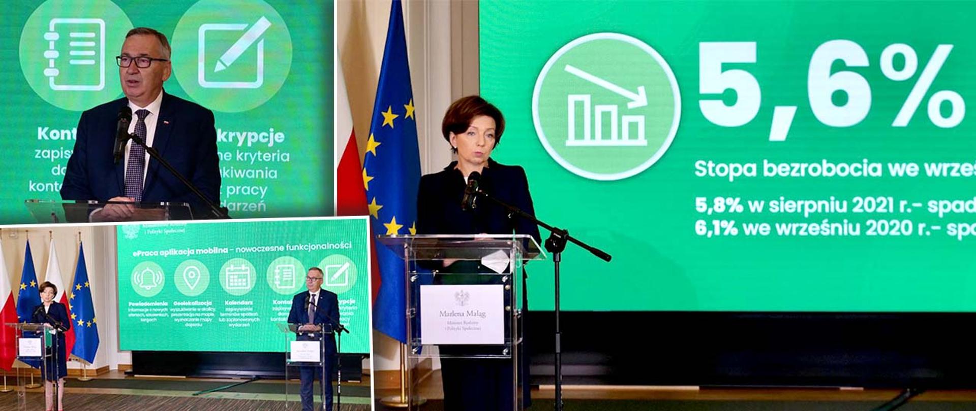 Minister Marlena Maląg i wiceminister Stanisław Szwed