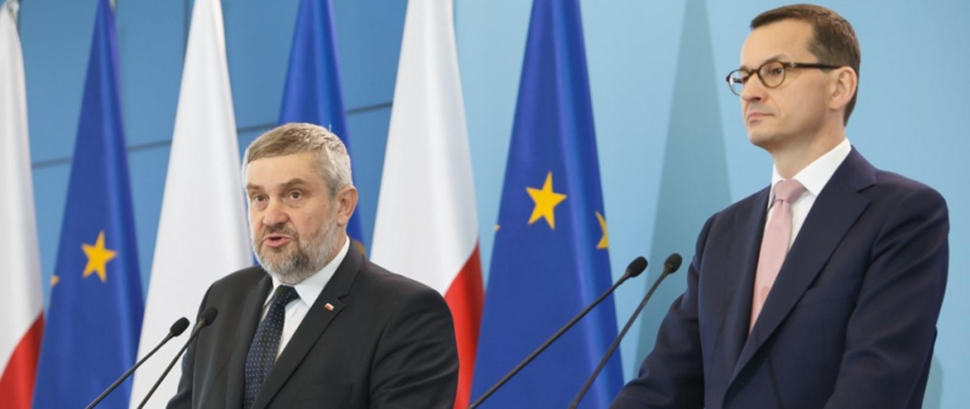 Fot. Minister Jan Krzysztof Ardanowski podczas konferencji prasowej w KPRM (Foto Krystian Maj KPRM)