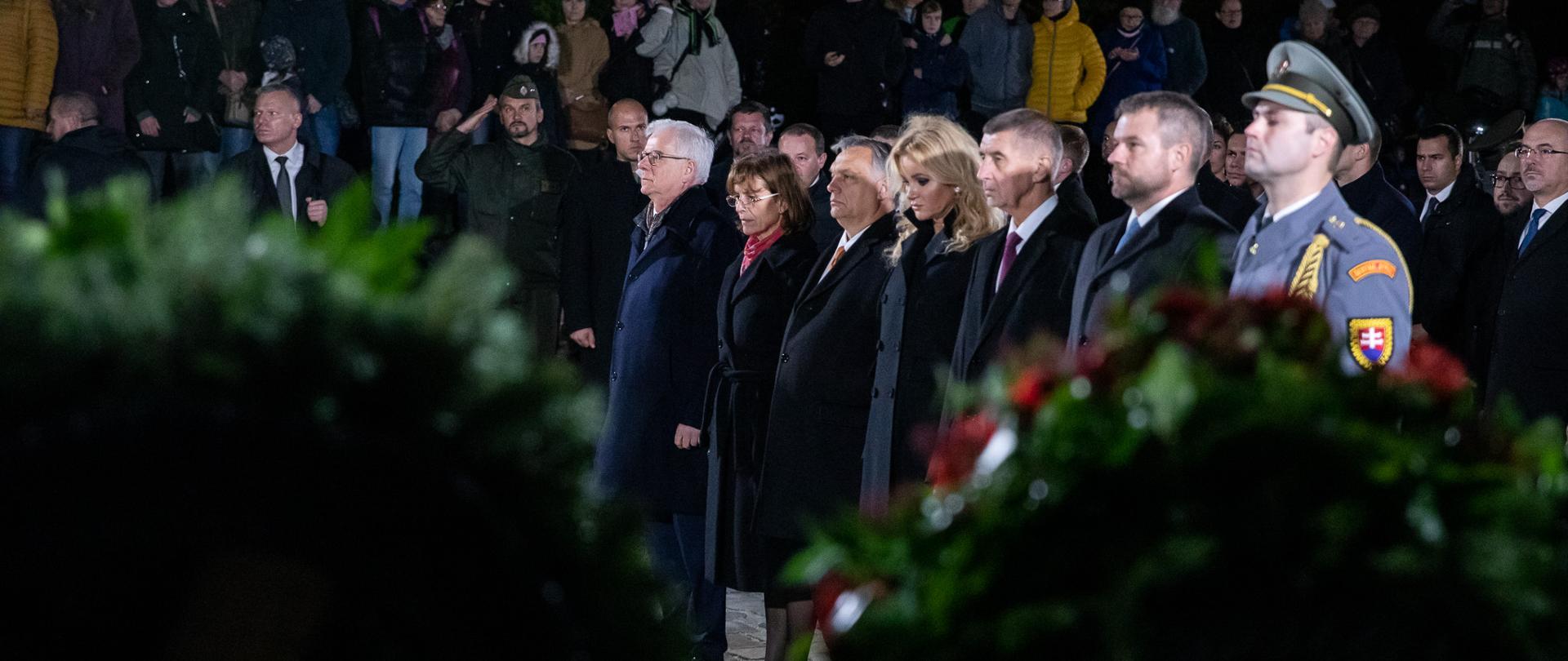 Minister Jacek Czaputowicz takes part in a ceremony to mark the anniversary of the Velvet Revolution 