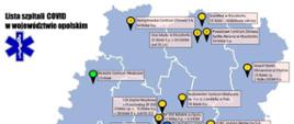 Mapa szpitali COVID-19 w województwie opolskim
