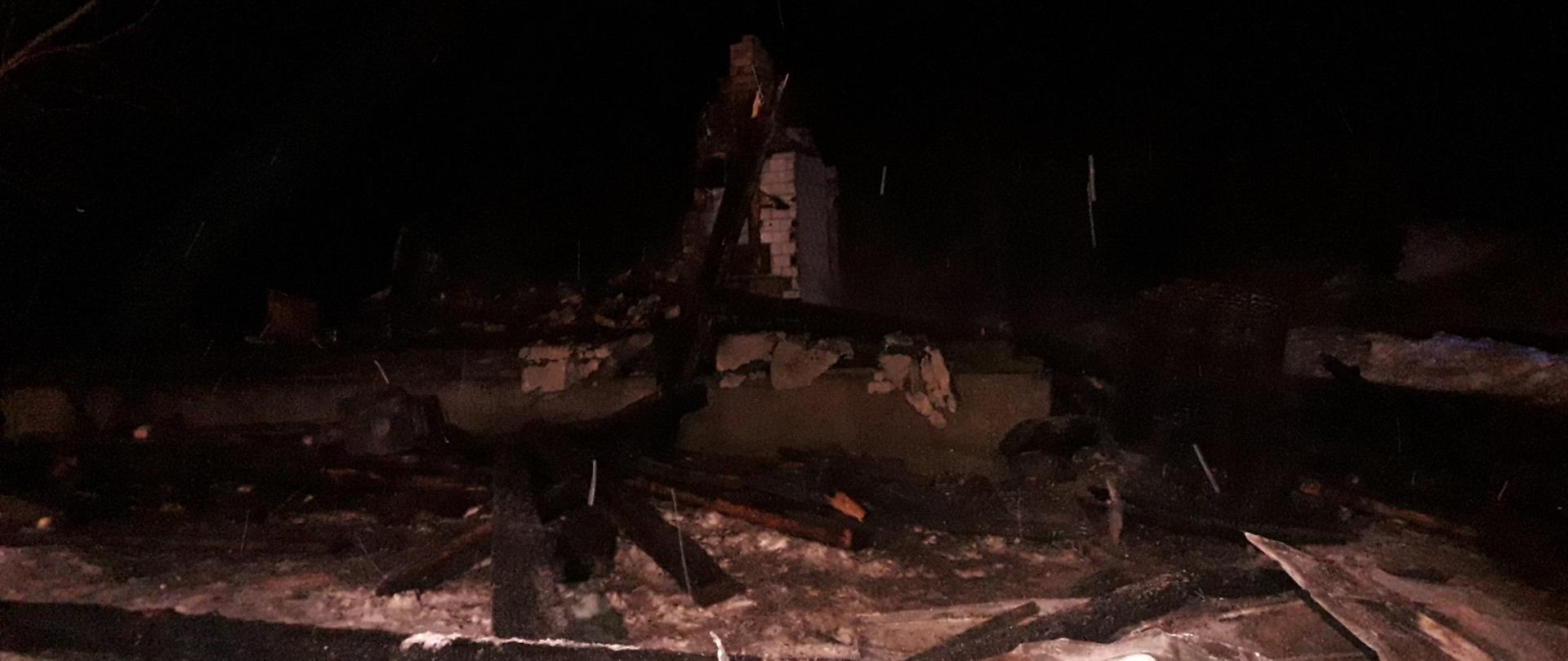 Pożar drewnianego budynku mieszkalnego