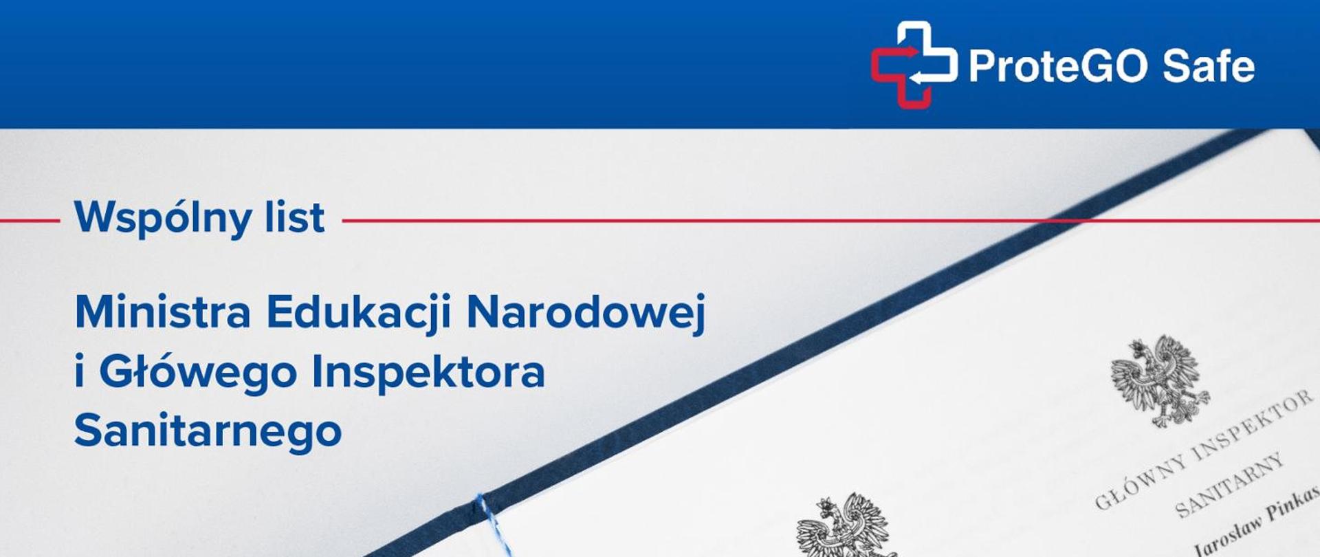 Aplikacja ProteGO Safe – wspólny list Ministra Edukacji Narodowej i Głównego Inspektora Sanitarnego do rodziców