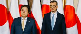 Prime Minister Mateusz Morawiecki during a meeting with Japanese Foreign Minister Yoshimasa Hayashi