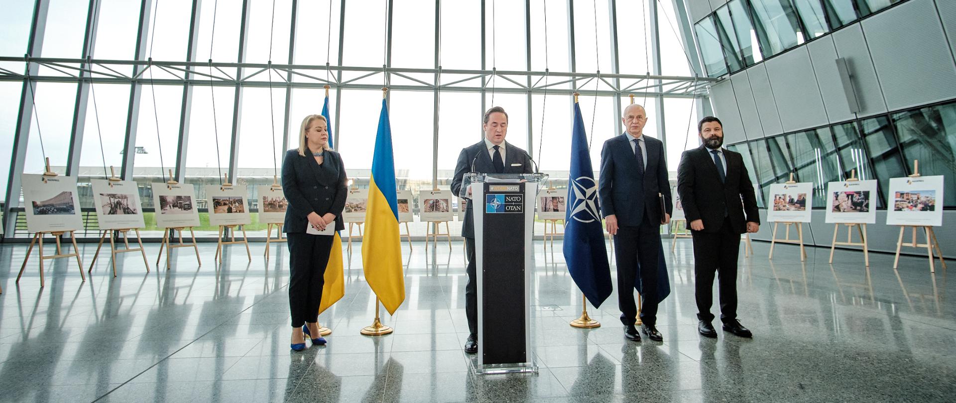 Ceremony at NATO Headquarters marks one-year of Russia’s war of aggression against Ukraine