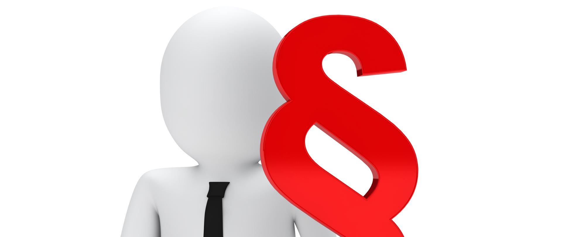 3d small man with tie hold paragraph