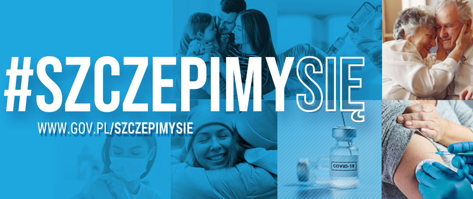 #SZCZEPIMYSIĘ grafika promująca szczepienia na COVID-19