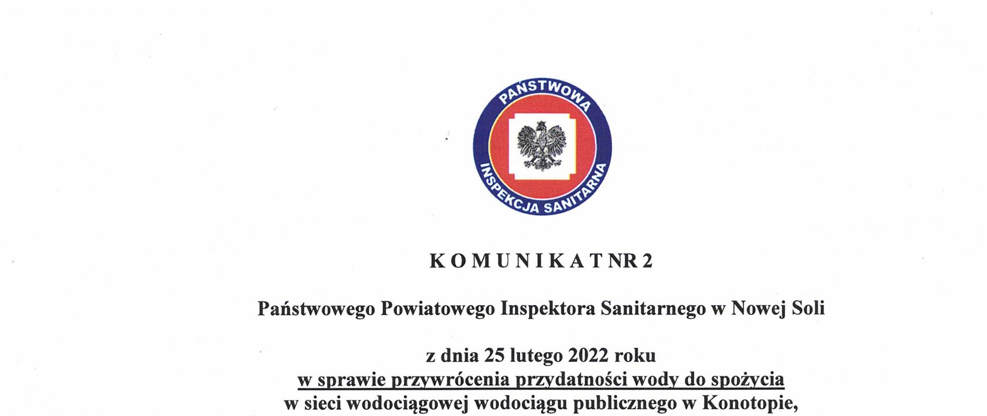 Komunikat nr 2 z 2022r.