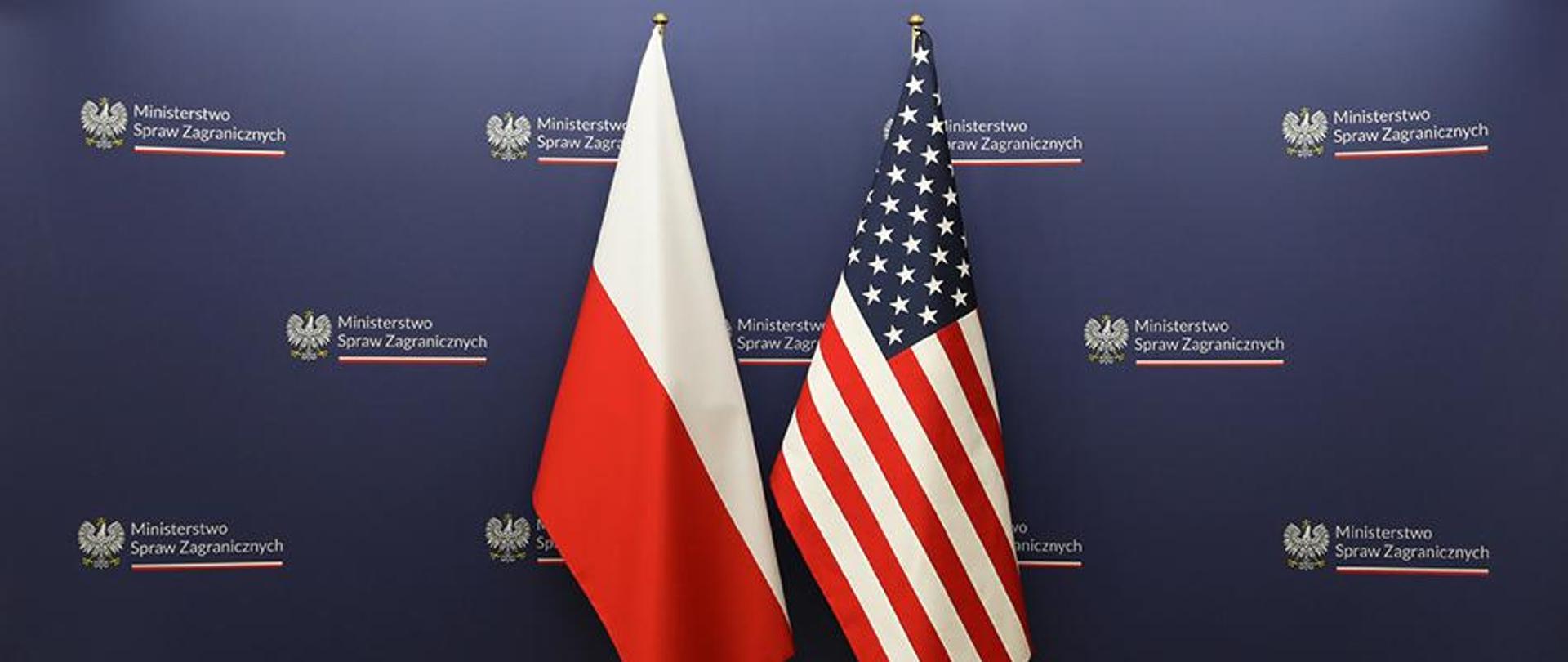 Flaga Polski i USA