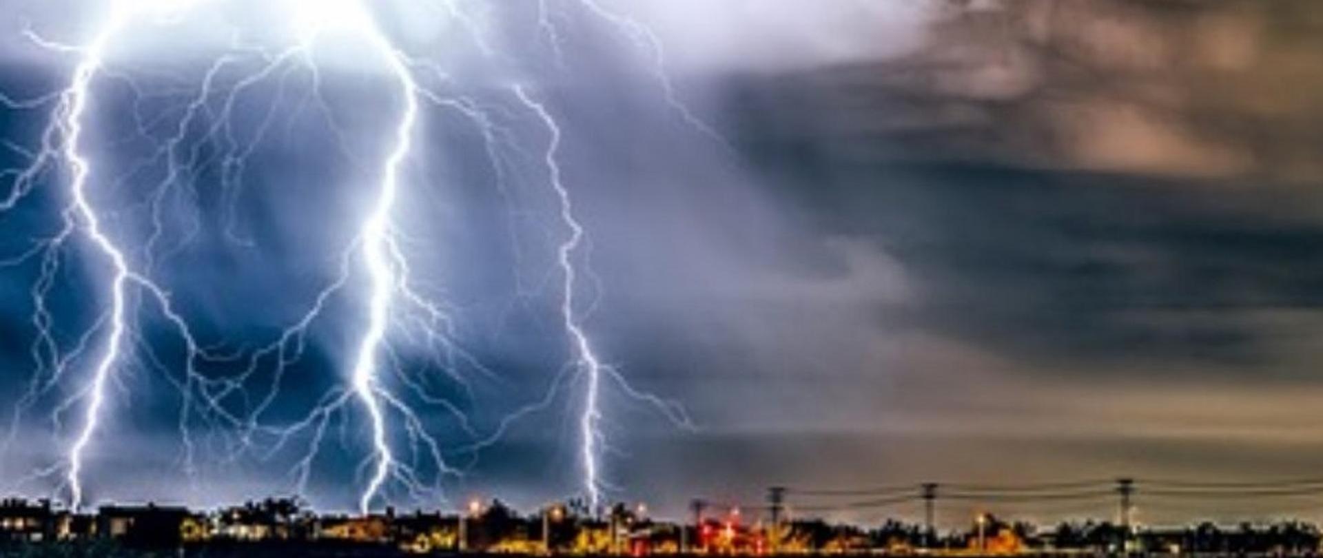 gwałtowne ulewy i wyładowania atmosferyczne