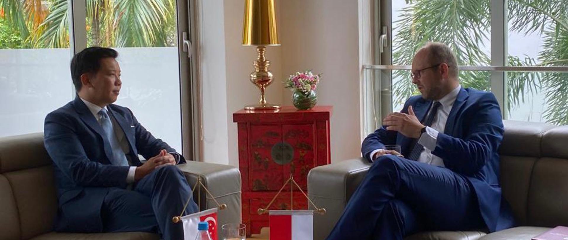 Poland' Undersecretary of State Marcin Przydacz and Singapore' Minister of State Alvin Tan