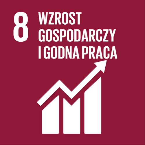 Wzrost gospodarczy i godna praca kwadrat bordowy
