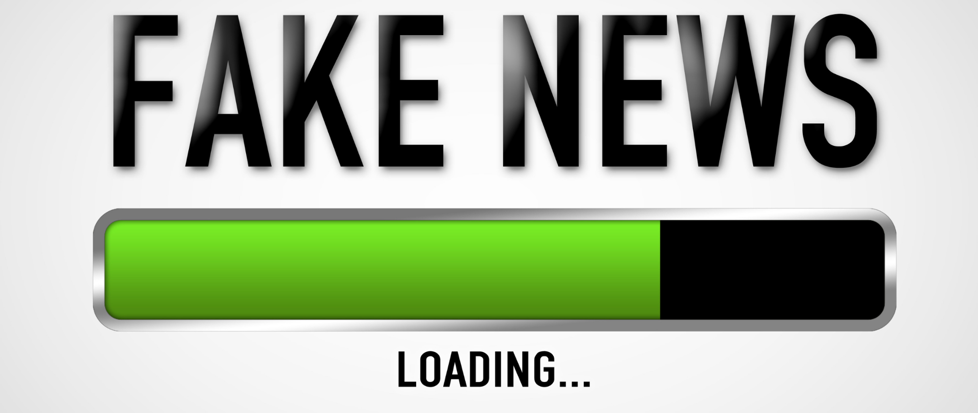 napis "Fake news" oraz tzw. pasek ładowania i napis "loading"