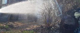 zgliszcza po pożarze altanki