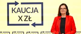 Wiceministra klimatu i środowiska Anita Sowińska podczas konferencji o systemie kaucyjnym