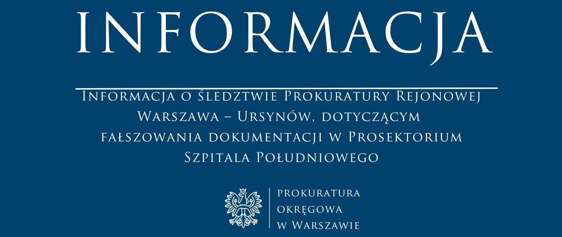 Komunikaty - Informacja Szpital Prosektorium