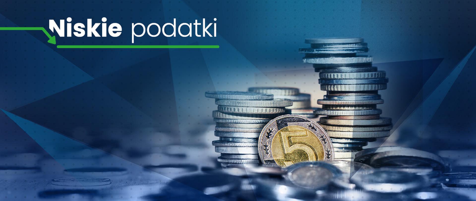 Napis Niskie podatki, monety