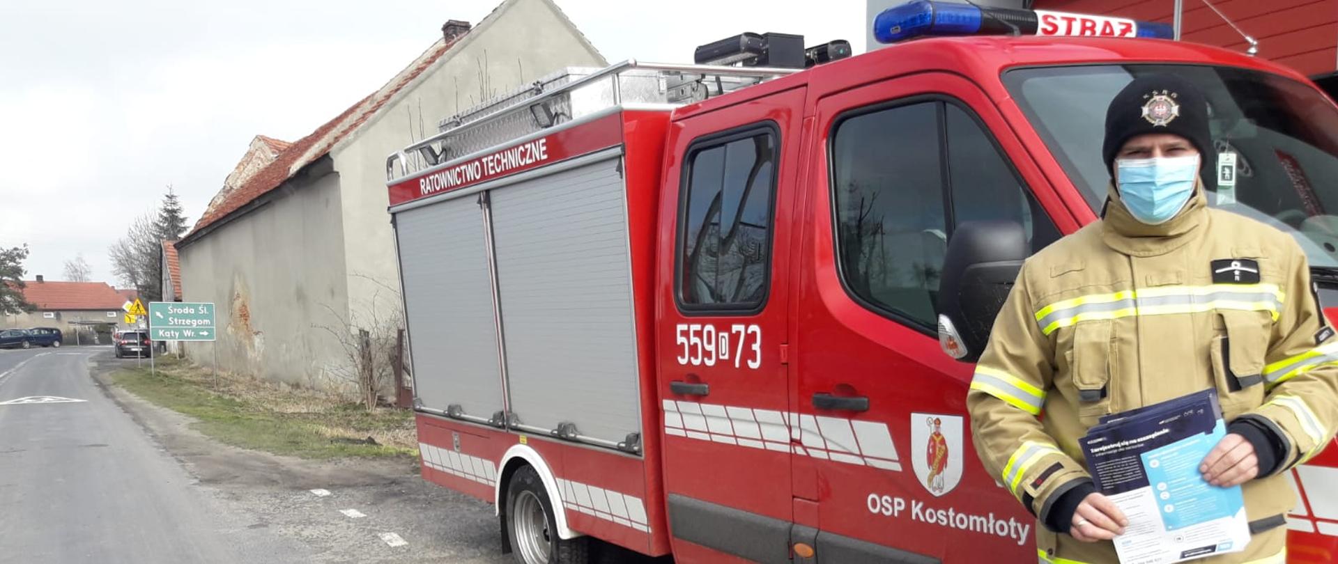 strażacy z Kostomłot zachęcają do szczepień 