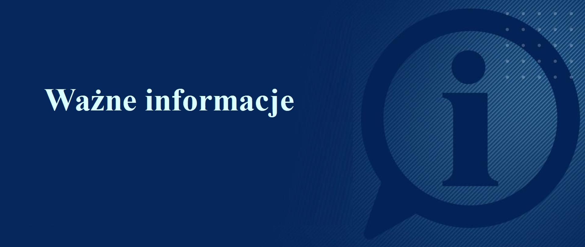 plakat Ważne informacje