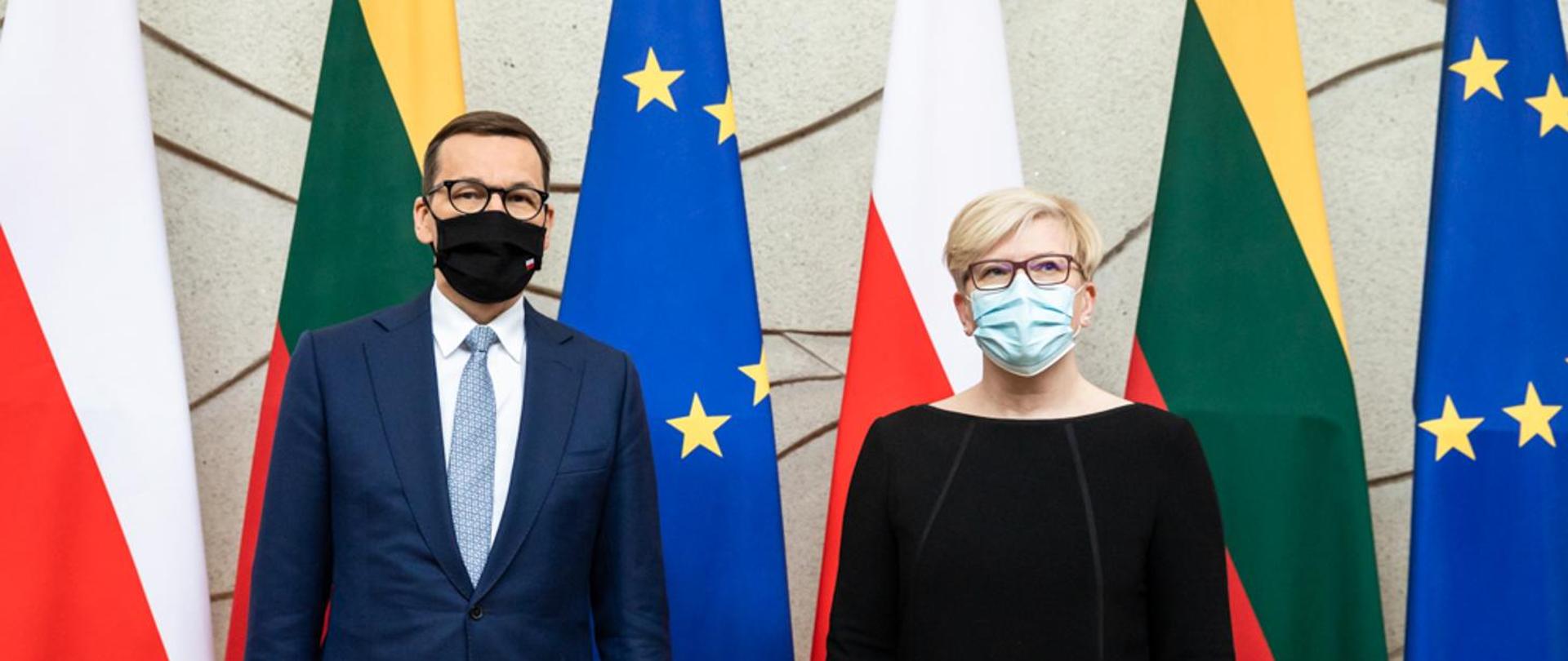 Premier Mateusz Morawiecki i Premier Litwy Ingrida Šimonytė.