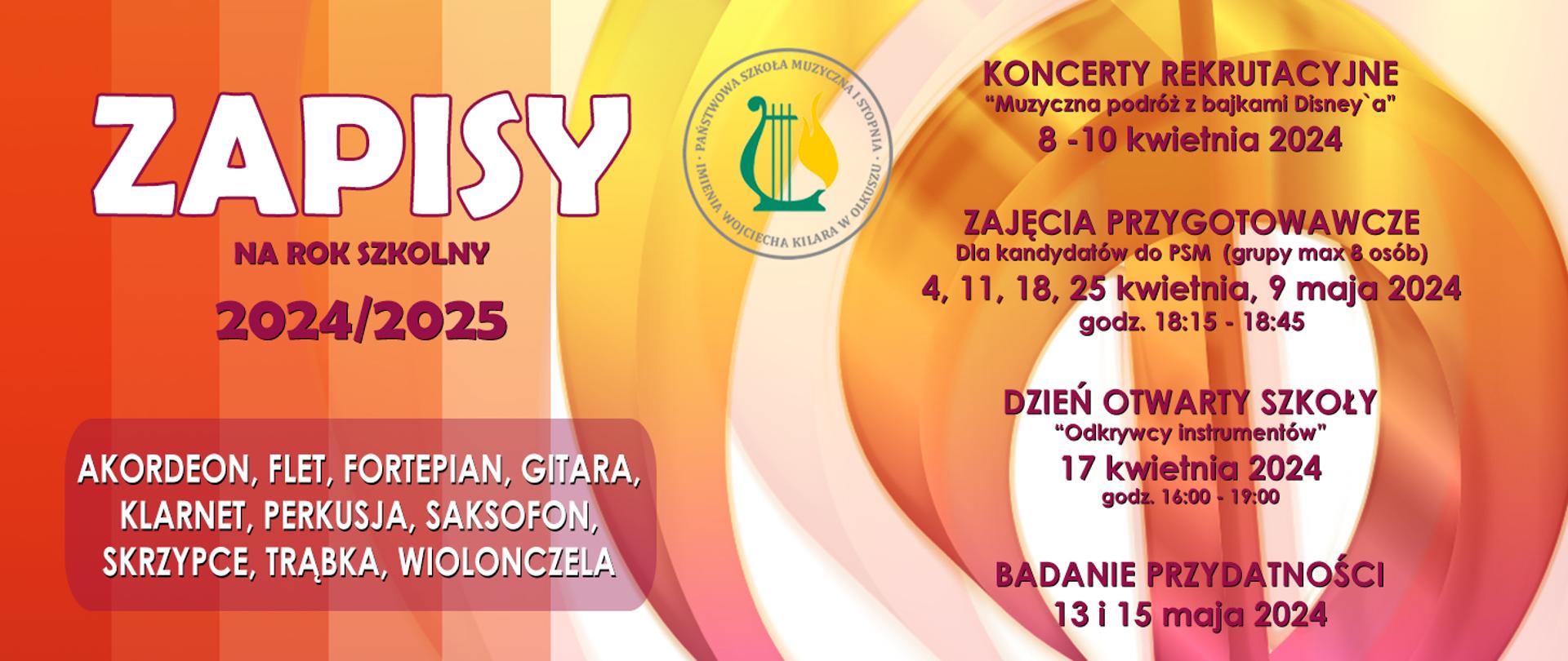 tło w pasy czerwone, pomarańczowe i różowe, napisy białe i czerwone