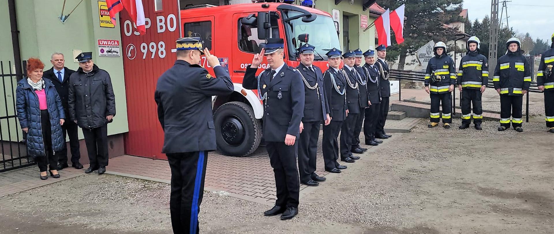 Wizytacja Mazowieckiego Komendanta Wojewódzkiego Państwowej Straży Pożarnej w Jednostce OSP Bogate