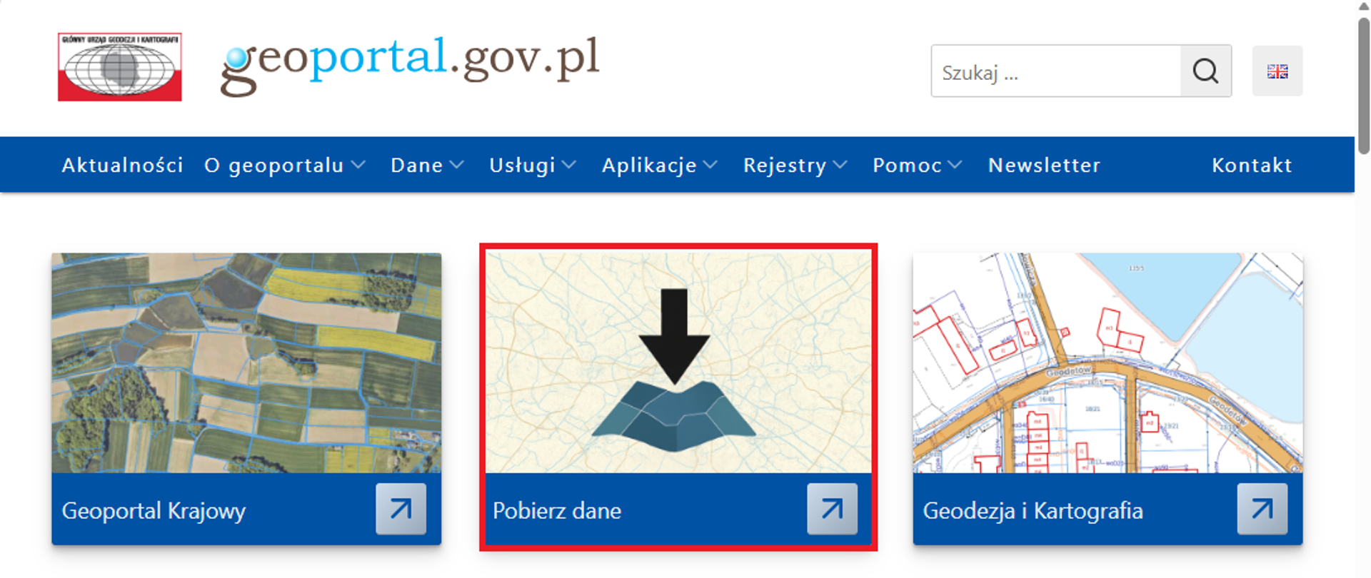 Ilustracja prezentująca moduły mapowe serwisu geoportal.gov.pl.