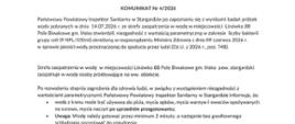 WAŻNY KOMUNIKAT PPIS W STARGARDZIE dotyczący jakości wody z wodociągu Linówko 