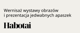 Grafika plakatu z zaproszeniem na Wernisaż wystawy obrazów w tle praca plastyczna Klaudii Krzysztonek w kolorach beżowo-białych
