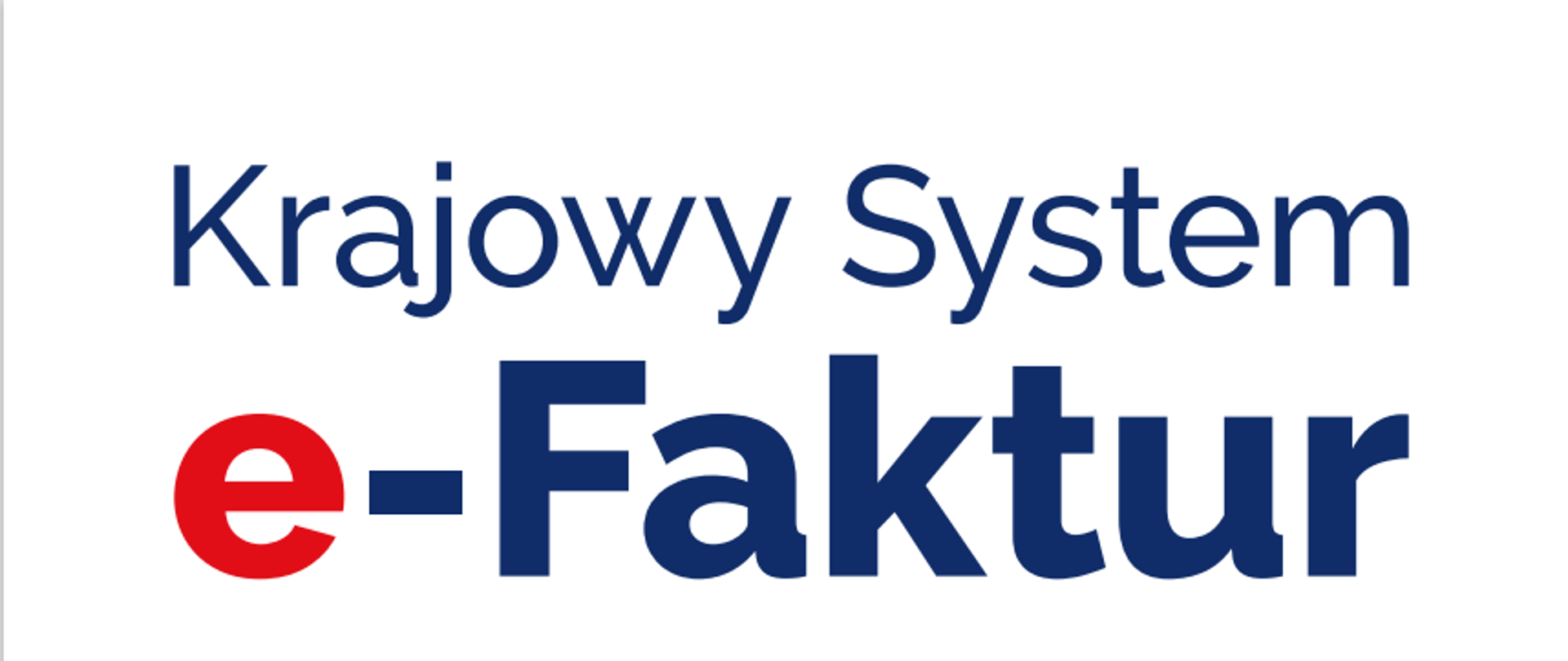 Granatowy napis Krajowy System e-Faktur na białym tle