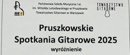Na białym tle nazwa konkursu oraz nagroda zdobyta przez ucznia.