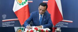 Deputy Minister Piotr Wawrzyk attends ceremony of signing Montreal Protocol No. 3 by Ambassador of Peru