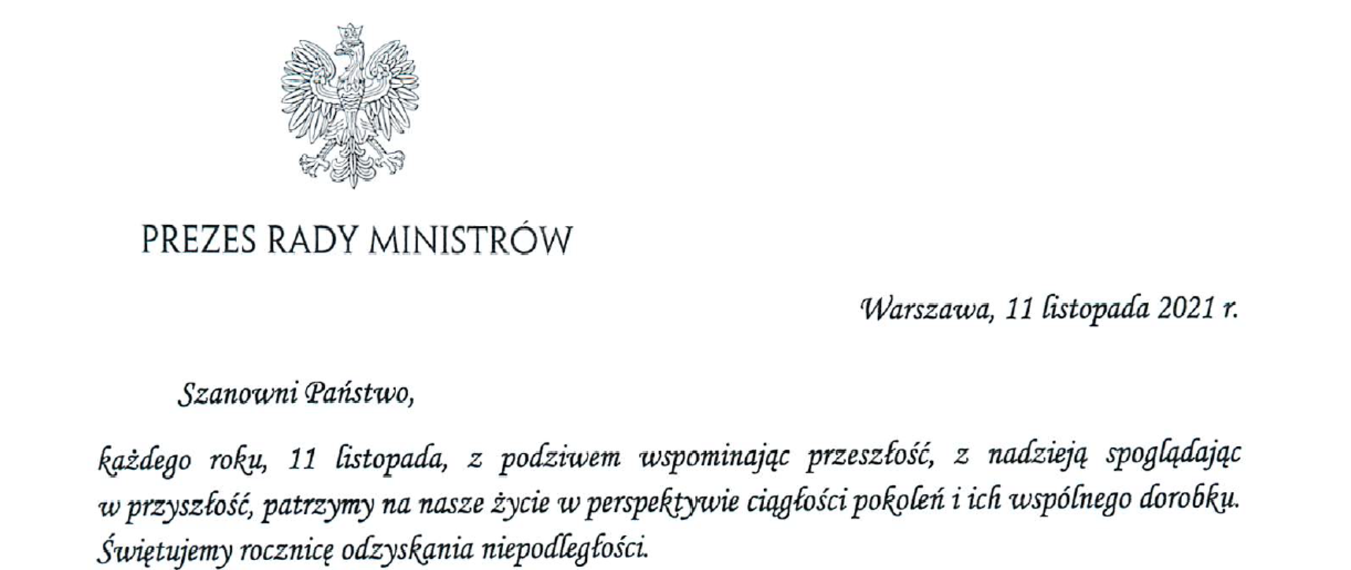 List Prezesa Rady Ministrów I Szefa Służby Cywilnej Do Członków Korpusu