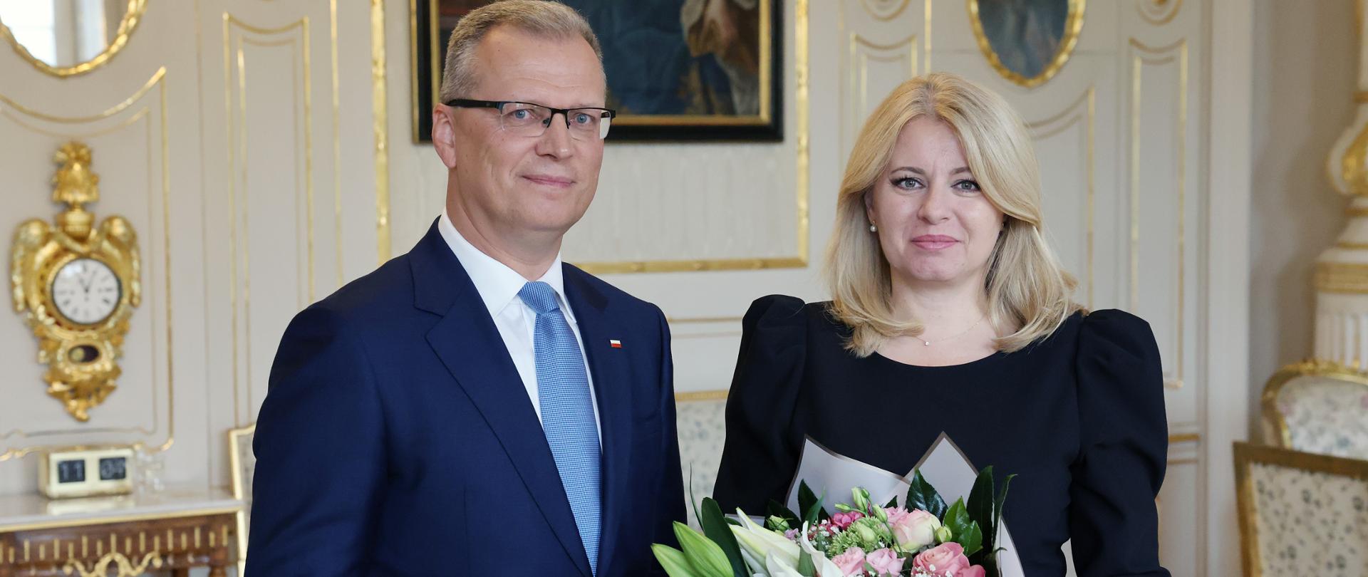 Spotkanie pożegnalne Ambasadora RP Krzysztofa Strzałki z Panią Prezydent Słowacji Zuzanną Czaputovą