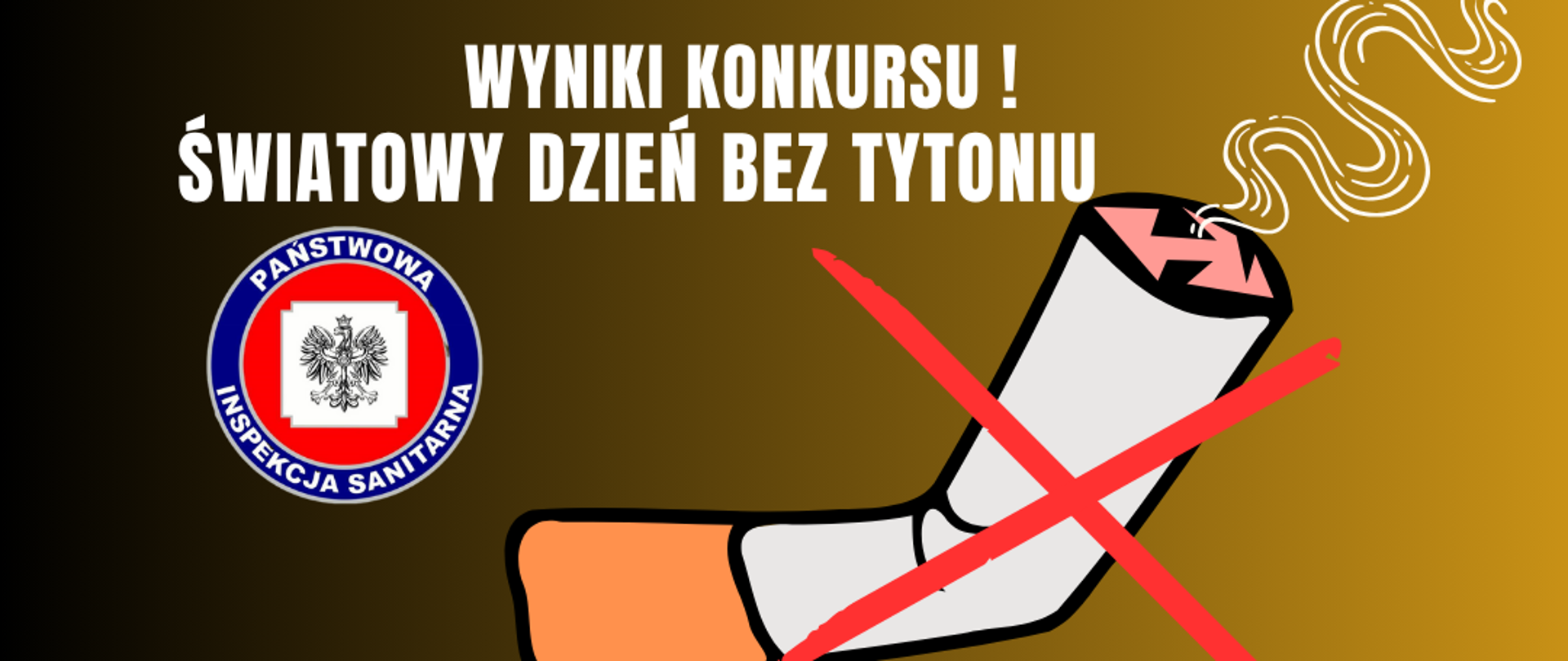 infografika, wyniki konkursu, przekreślony papieros