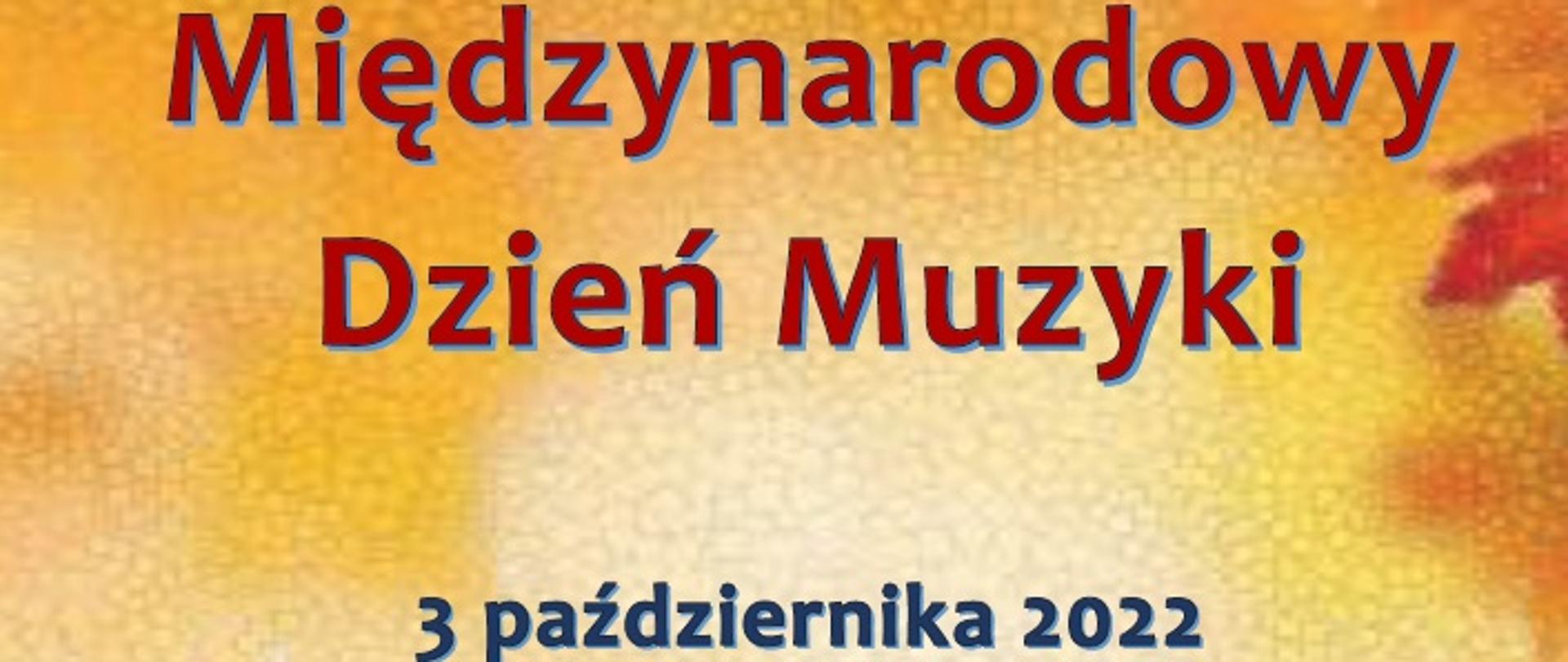 Zapowiedź koncertu z okazji MDM na tle jesiennych liści