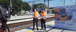 Wiceminister infrastruktury A. Bittel i członek zarządu PKP PLK A. Bresch odpowiadali na pytania dziennikarzy