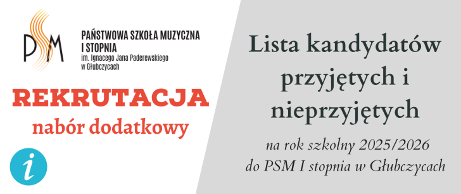 Lista kandydatów przyjętych i nieprzyjętych - nabór dodatkowy na rok szkolny 2025-2026