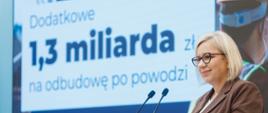 Ministra klimatu i środowiska Paulina Hennig-Kloska w trakcie konferencji prasowej