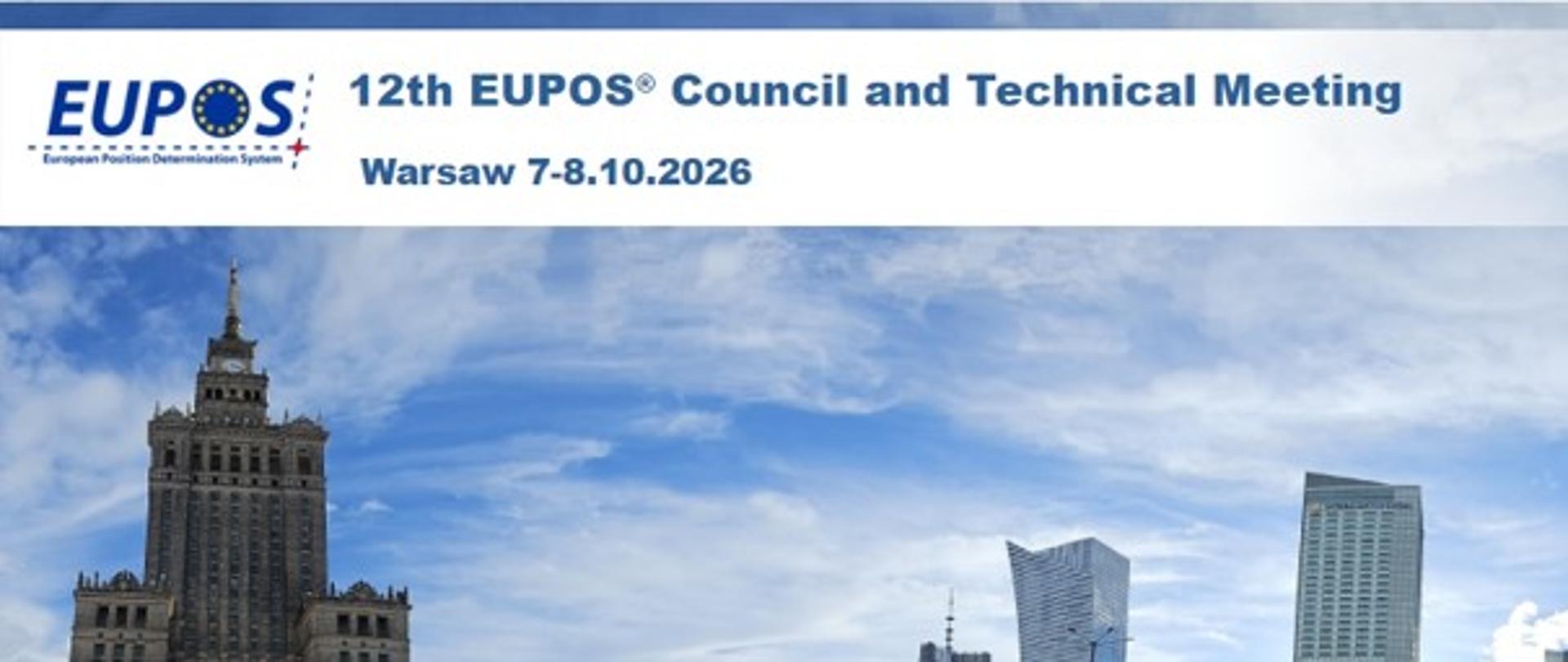 Information banner for the 12th EUPOS Technical Meeting