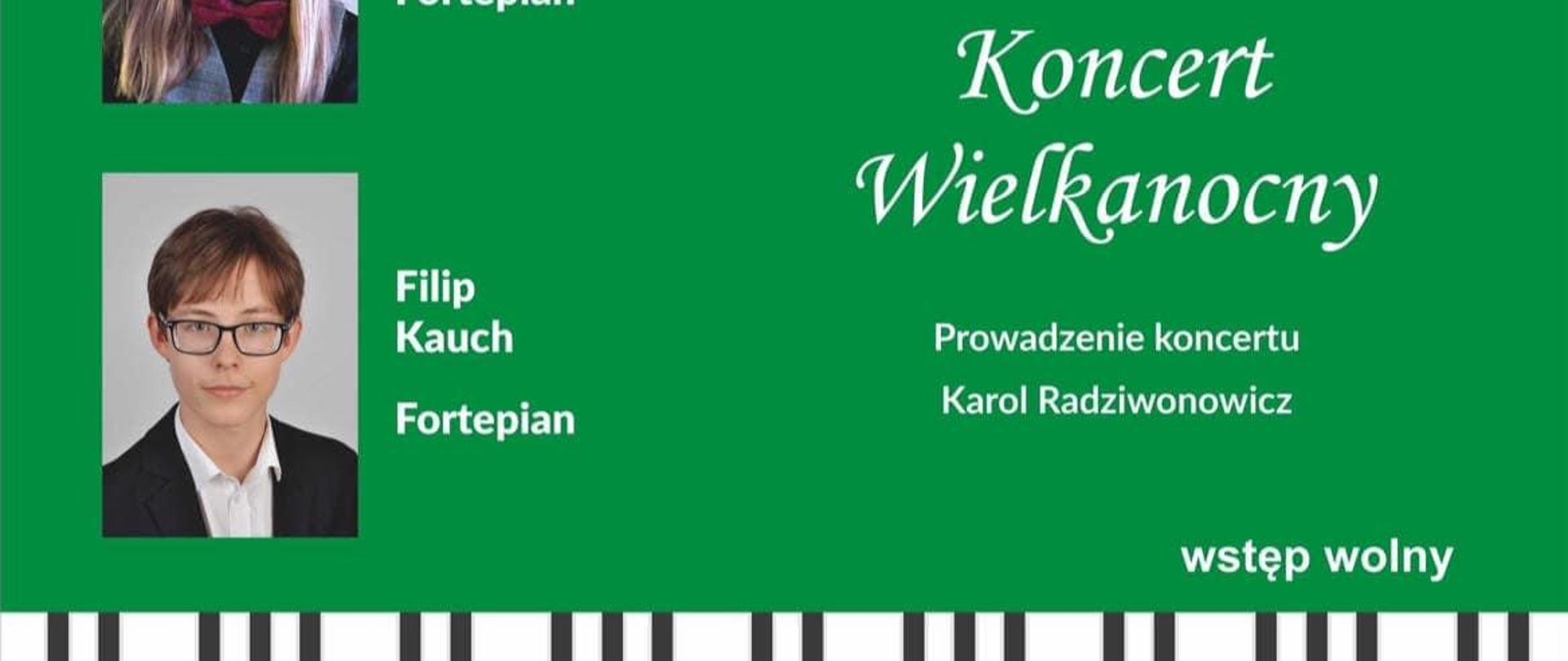 plakat Koncertu wielkanocnego w Katowicach z udziałem naszego absolwenta Filipa Kaucha 7 kwietnia 2024