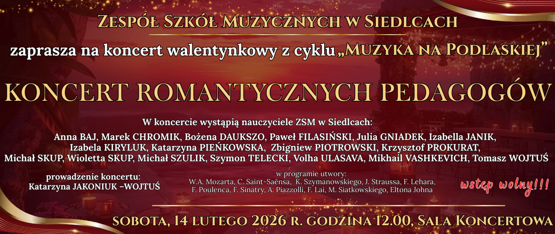 baner kolorowe romantyczne tło oraz informacja o wydarzeniu
