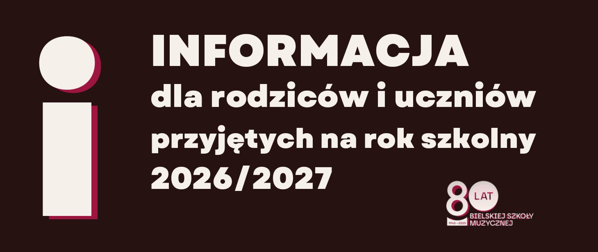 Informacja dla rodziców 