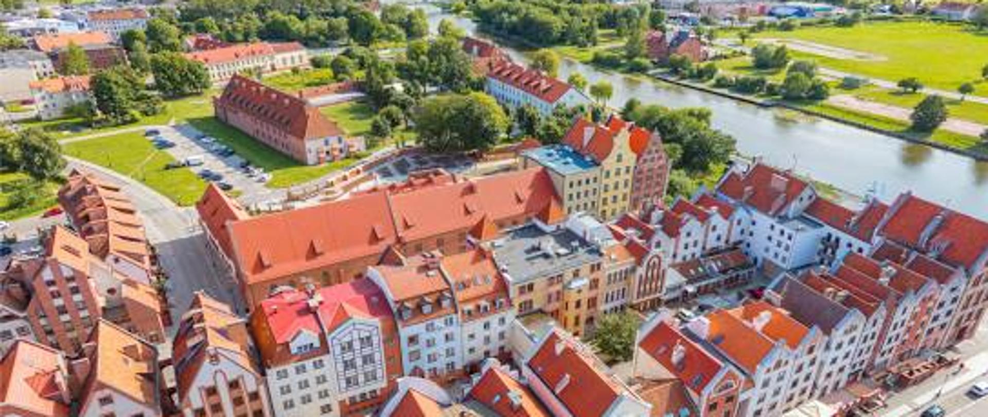Widok miasta Elbląg z lotu ptaka
