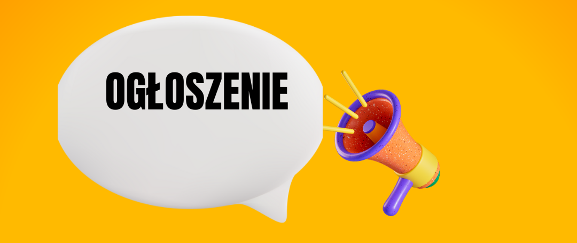 Megafon i napis ogłoszenie