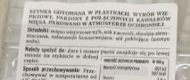 Polska Gościna szynka wieprzowa w plastrach gotowana 100g seria1000_188 tył opakowania